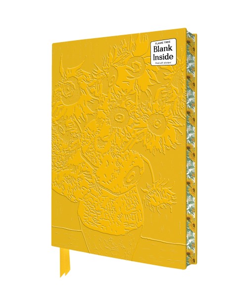 Vincent van Gogh Sunflower Artisan Blank Journal – Vegan Leather Sketchbook (Blank Pages)
